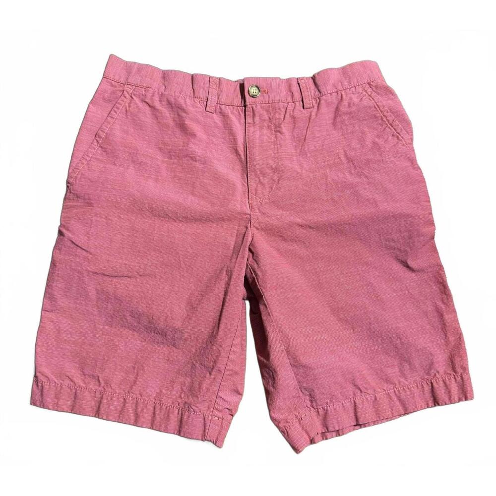 Tommy Hilfiger Size 32 Mens Shorts Coral 100% Cotton with Logo Chino